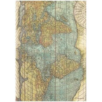 Stamperia, Around the World A4 Rice Paper Map