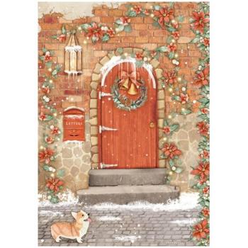 Stamperia, All Around Christmas A4 Rice Paper Red Door