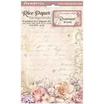 Stamperia, Romance Forever A6 Rice Paper Backgrounds