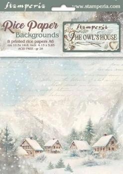 Stamperia, The Owl's House A6 Rice Paper Backgrounds
