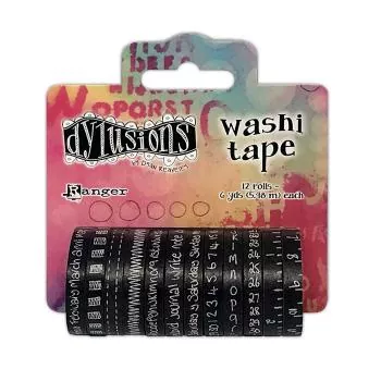 Ranger • Dylusions Washi Tape set Black, 12pieces