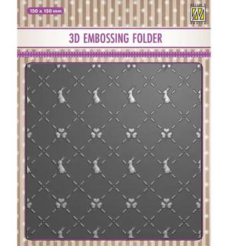 Nellie's Choice 3D Embossing Folder Bunny's and Clovers
