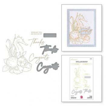 Spellbinders, Seahorse Floral Glimmer Hot Foil Plate & Die Set