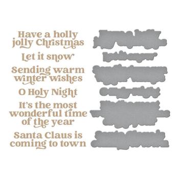 Spellbinders, Simon Hurley Wonderful Winter Sentiments Glimmer Hot Foil Plate & Die Set