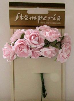 Stamperia, Blumenbouquet, 12 rosa Papier Blüten