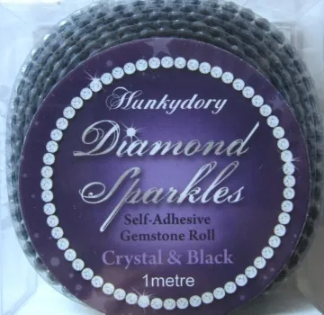 Diamond Sparkles Gemstone Rolls - Crystal & Black, Hunkydory