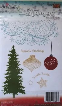 Polkadoodles Winter Flurries Clear Stamps