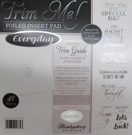 Trim Me, Foiled Insert Pad, silber, Hunkydory