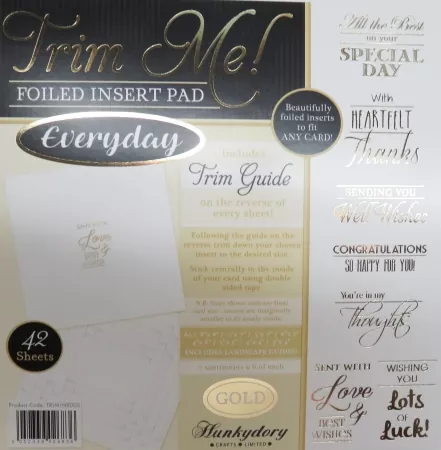 Trim Me, Foiled Insert Pad, gold, Hunkydory