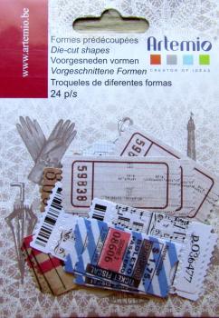 Artemio, Vorgeschnittene Ticket Formen, 24 Stück