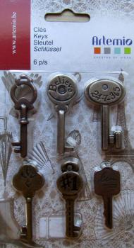 Artemio, Metall Schlüssel, 6 Stück