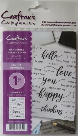 Unmounted Rubber Stamp Loving Thoughts, Crafters Companion