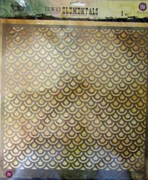Prima Marketing, Finnabair, Scallop 12x12 Inch Stencil