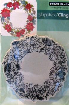 Penny Black, Cling Stamp Poinsettia Wreath