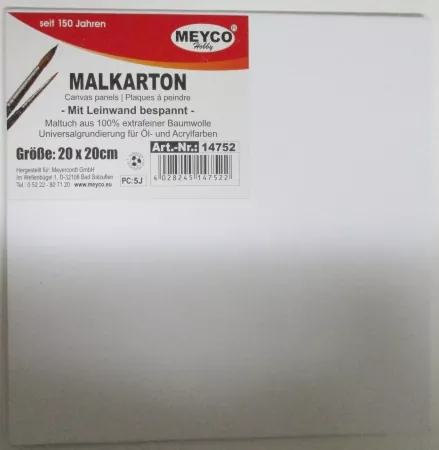 Malkarton, Maltuch 100% extrafeine Baumwolle, 20 x 20 cm, Meyco