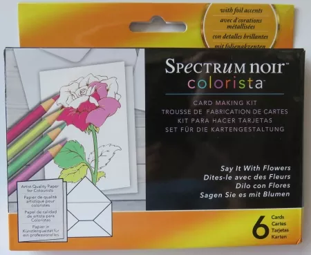 Spectrum Noir Colorista Pencil Karten Set - Sagen Sie es mit Blumen , Crafters Companion