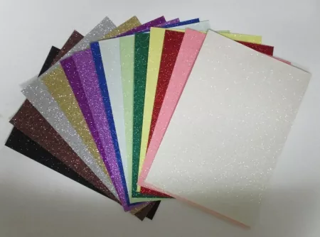 Glitzerpapier, verschiedene Farben, 14 Stück