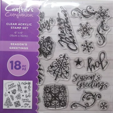 Clear Acrylic Stamp Set, Season` s Greetings, Crafters Companion