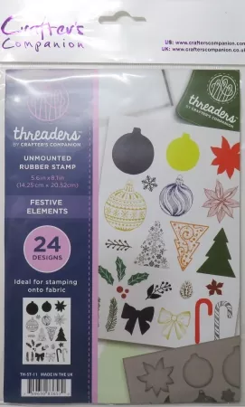 Threaders A5 Rubber Stamp Set - Festive Elements , Crafters Companion