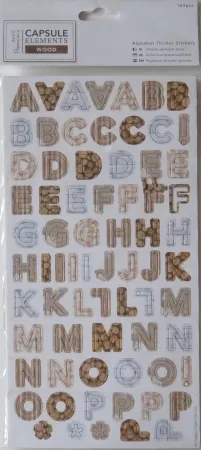 Chipboard Alphabeth Stickers wood, Docrafts