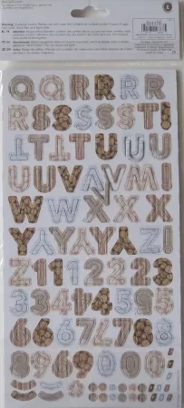 Chipboard Alphabeth Stickers wood, Docrafts