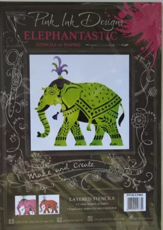 Pink Ink Designs, Elephantastic, Schablone/Stencil