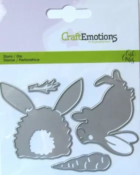 CraftEmotions Die - Bunny 1 - Kaninchen mit Karotte Carla Creaties