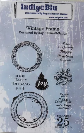 Vintage Frame, Cling Stempel, Indigo Blu