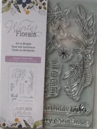 Stempelset Winter Florals, All is bright, Crafters Companion