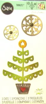 Sizzix Thinlits Die Set - Weihnachtsbaum und Schneeflocken