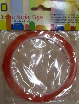 Extra Sticky Tape, doppelseitiges Klebeband, 10 m x 3 mm