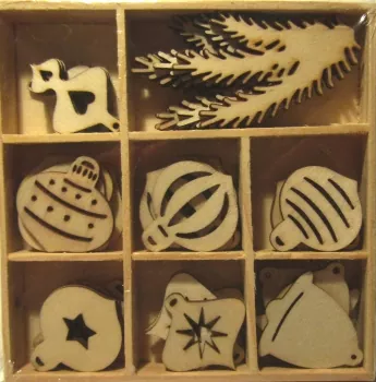 Craft Emotions - Holz Ornamente Weihnachten