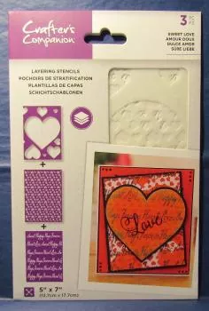 Crafters Companion, Layering Stencils, Sweet Love