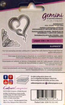 Crafters Companion, Die Foil Stamp cut Dies Swirling Heart and Corner
