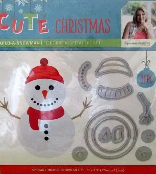 Sara Signature Cute Christmas Collection Metal Die Build a Snowman
