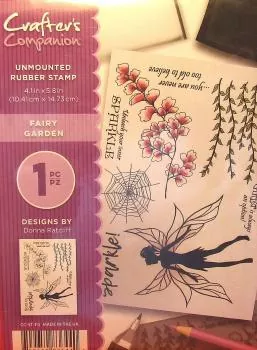 Crafters Companion, Unmounted Rubber Stamp Christmas Fairy Garden