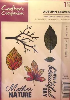 Crafters Companion, Unmounted Rubber Stamp Autumn Leaves