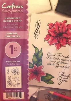 Crafters Companion, Unmounted Rubber Stamp Among the Lilies