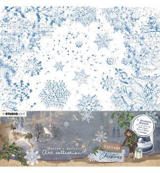 Studiolight • Acetate Sheets White & blue Vintage Christmas nr.04