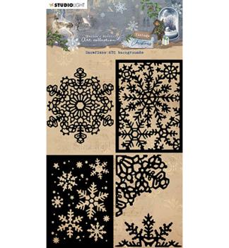 Studiolight • Mask Snowflake ATC backgrounds Vintage Christmas nr.240