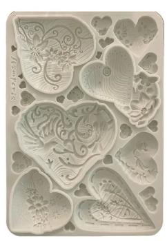 Stamperia, Alice in Christmas A5 Silicon Mould Simple Hearts