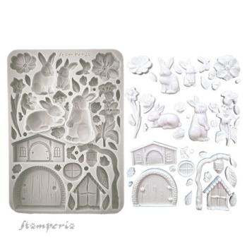 Stamperia, Rabbit and Flowers A5 Silicon Mould