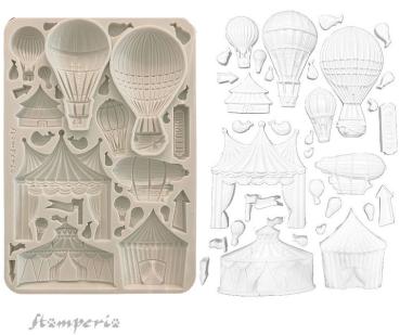 Stamperia, Alice in Christmas A5 Silicon Mould Circus and Air Balloons