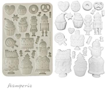 Stamperia, Candy Christmas A5 Silicon Mould Cakes