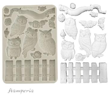 Stamperia, The Owl's House A5 Silicon Mould Owls and Branch