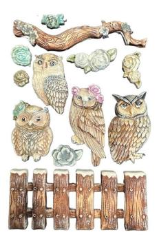 Stamperia, The Owl's House A5 Silicon Mould Owls and Branch