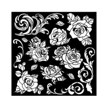 Stamperia, Shabby Rose Thick Stencil Rose Pattern