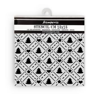 Stamperia, Candy Christmas Thick Stencil Tree Pattern
