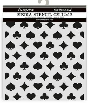 Stamperia, Alice in Christmas Thick Stencil 12x12cm Poker Cards