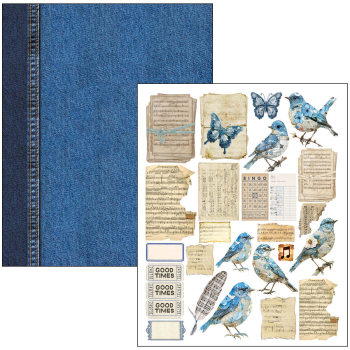 Ciao Bella, Urban Blue Denim A4 Maxi Mixed Media Book